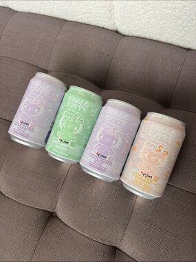 Hello Kitty 50th Anniversary Boba Milk Tea Can Set ~ Taro, Matcha, Thai Tea